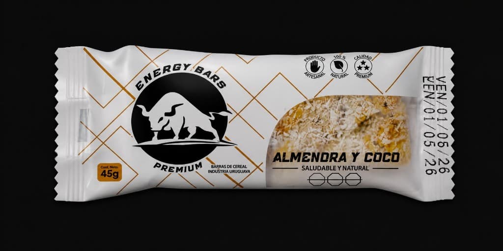 Caja x12 Energy Bars Almendra y Coco wrapper