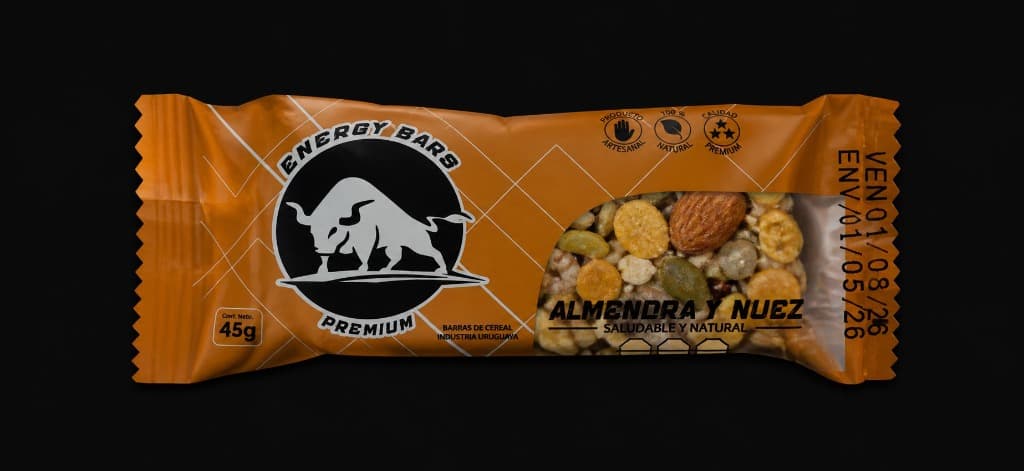 Caja x12 Energy Bars Almendra y Nuez wrapper